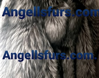 Men'S New Real Natural Full Pelts SILVER  FOX Fur Coat!