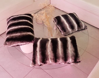 REX FUR PILLOWCASES!Brand New Real Natural Genuine Fur!Order Any color!