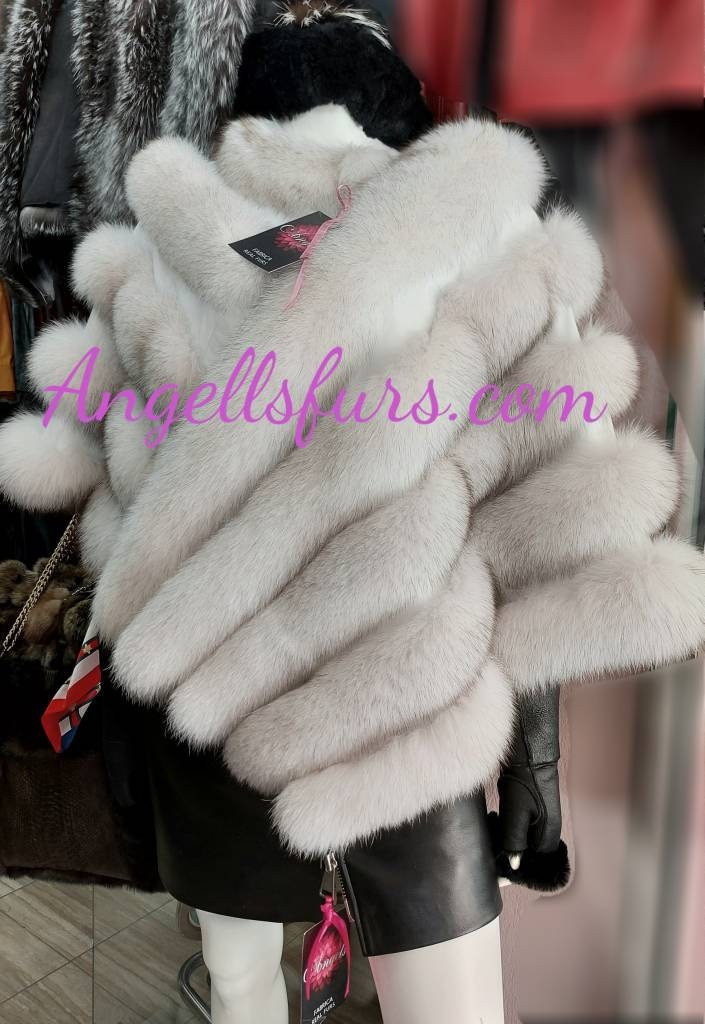 BLUE FOX sleeveless cape!Fullpelts Brand New Real Natural Genuine Fur ...