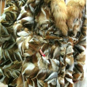 LONG RED FOX Fur Coat!Brand New Real Natural Genuine Fur