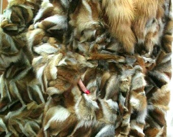 LONG RED FOX Fur Coat!Brand New Real Natural Genuine Fur