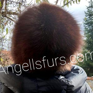 BROWN Fullpelt FOX HAT!Fluffy Beautiful fullpelt Brand New Real Natural Genuine Fur!