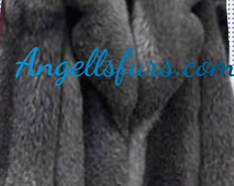 MEN'S SILVER FROST Fox Fur Coat!Brand New Real Natural Genuine Fur!