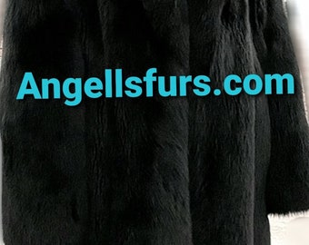 Men'S New Real Natural Full Pelts BLACK FOX Fur Coat!