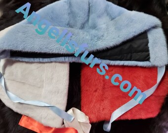 New Real natural FULLPELT MINK HOOD in Beautiful colors!