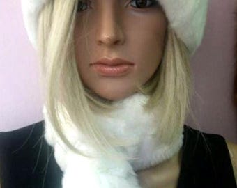 WHITE REX Fullpelt HAT!Brand New Real Natural Genuine Fur