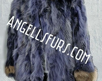 MEN'S FOX FUR Coat!Order Any color!Brand New Real Natural Genuine Fur!