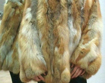 RED FOX COAT!Brand New Real Natural Genuine Fur!