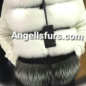 WHITE FULL FOX Fur Vest!Brand New Real Natural Genuine Fur