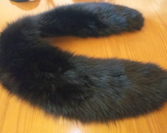 BLACK FOX COLLAR!Unisex!Order Any color!Brand New Real Natural Genuine Fur!