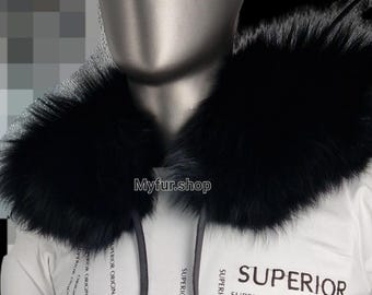MEN'S FOX Double sided Collar-Order Any color!Brand New Real Natural Genuine Fur!