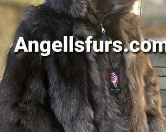 Men'S HOODED SILVER FOX Fur Coat!Brand New Real Natural Genuine Fur!