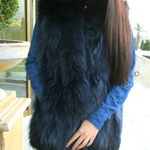 Finn RACCOON FUR VEST!Brand New Real Natural Genuine Fur!
