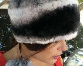 REX FUR HAT One Size!Brand New Real Natural Genuine Fur!