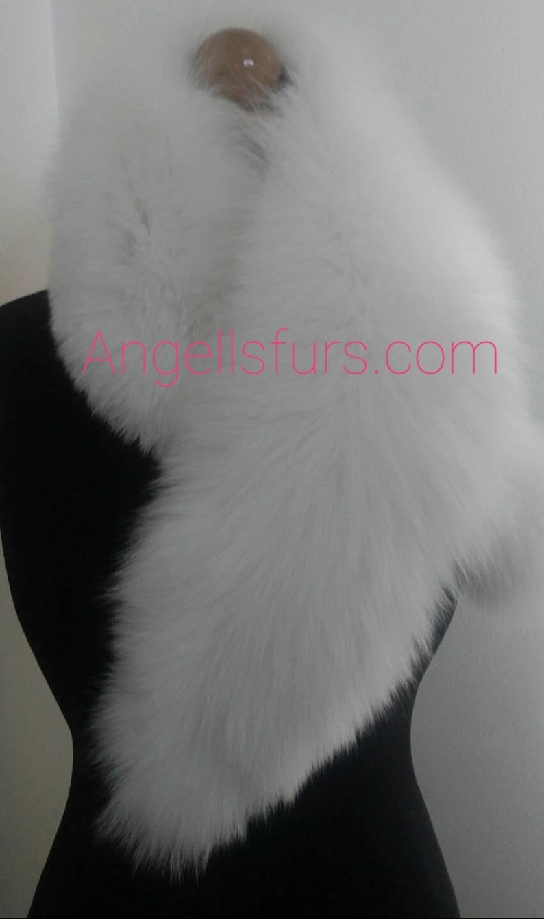 WHITE FOX COLLARBrand New Real Natural Genuine Fur image 2