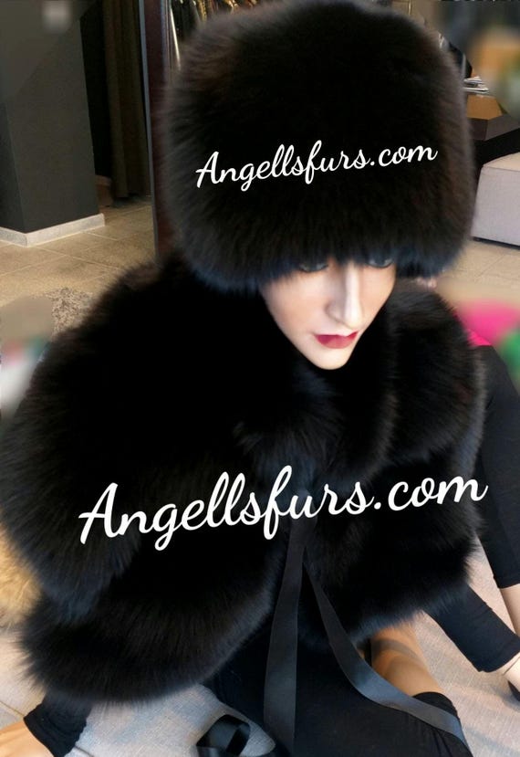 BLACK FOX Fur Hat!unisex!order Any Color!brand New Real  display picture 1