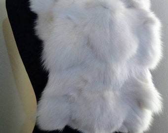 WHITE FOX SCARF!Brand New Real Natural Genuine Fur!