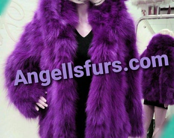 New Natural REAL HOODED FOX Fur jacket!