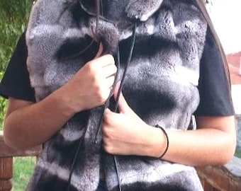 REX Fullpelts Vest!Brand New Real Natural Genuine Fur!