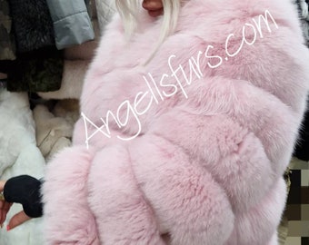 PINK FOX FULLPELTS Jacket!Order Any color!Brand New Real Natural Genuine Fur!