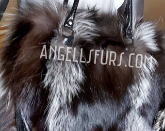 SILVER FOX BAG!Brand New Real Natural Genuine Fur!