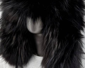 MEN'S BLACK FOX Trapper Hat!Brand New Real Natural Genuine Fur!