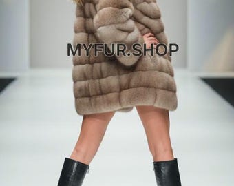 SABLE FUR COAT! Brand New Real Natural Genuine Fur
