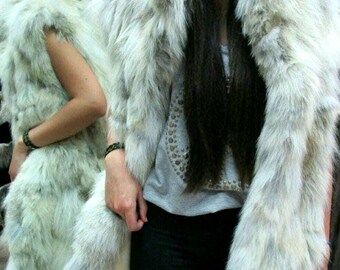 LONG FOX VEST!Brand New Real Natural Genuine Fur!
