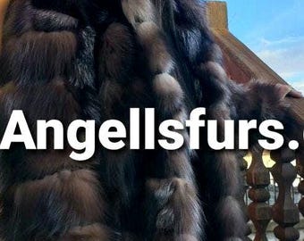HOODED CRYSTAL FOX Fox Fur coat!Brand New Real Natural Genuine Fur!