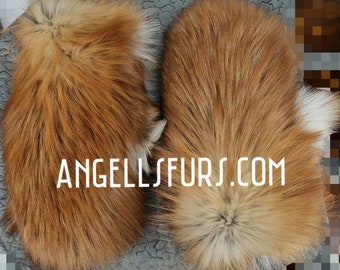 RED FOX Gloves UNISEX!Order Any color!Brand New Real Natural Genuine Fur!