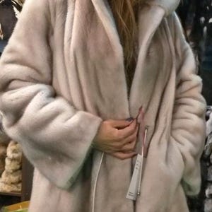 HOODED FULLPELTS MINK Coat!Brand New Real Natural Genuine Fur