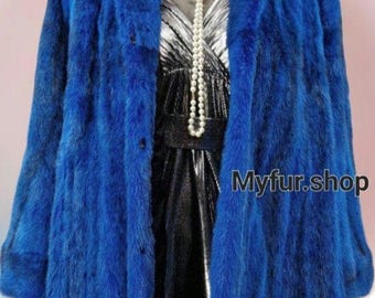 ROYAL BLUE MINK Fullpelt Coat! Order Any color!Brand New Real Natural Genuine Fur!