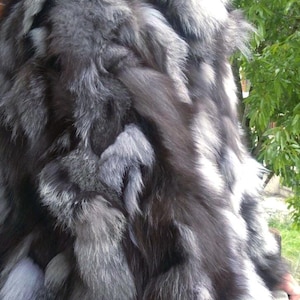 MEN&#39;S HOODED SILVER Fox Short Fur Jacket!Brand New Real Natural Genuine Fur!