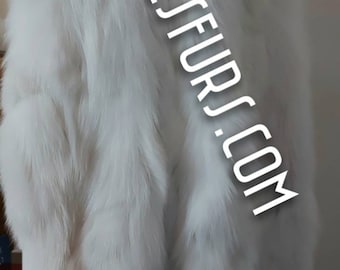 MEN'S LONG WHITE Fox Fur Coat!Brand New Real Natural Genuine Fur!