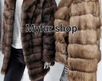 MEN'S SABLE Fur Coat!Fullpelts Brand New Real Natural Genuine Fur