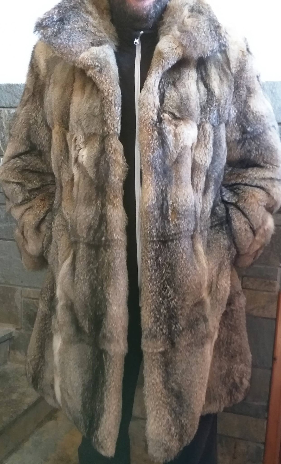 Men's Genuine Fox Fur Coat