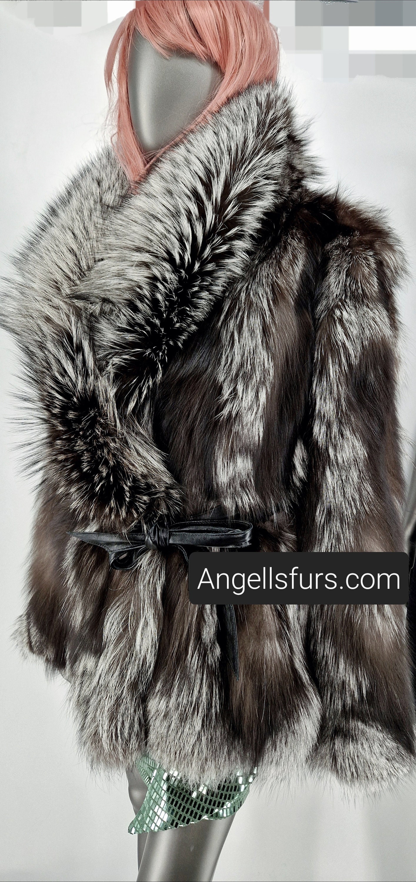 シルバーフォックスファーコート！新品本物の天然本毛皮！ - Etsy 日本