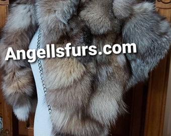 CRYSTAL FOX cape scarf! Order in Any color!Brand New Real Natural Genuine Fur!