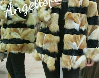 New Natural Real Fur RED FOX  jacket!