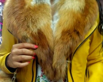 RED FOX COLLAR!Brand New Real Natural Genuine Fur!