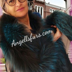 LONG Double sided Fox SCARF-Etol! Brand New Natural Real Genuine Fur! Unisex