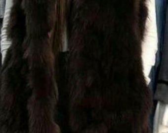 New! Longer version of the Natural Real Brown Fox fur Vest