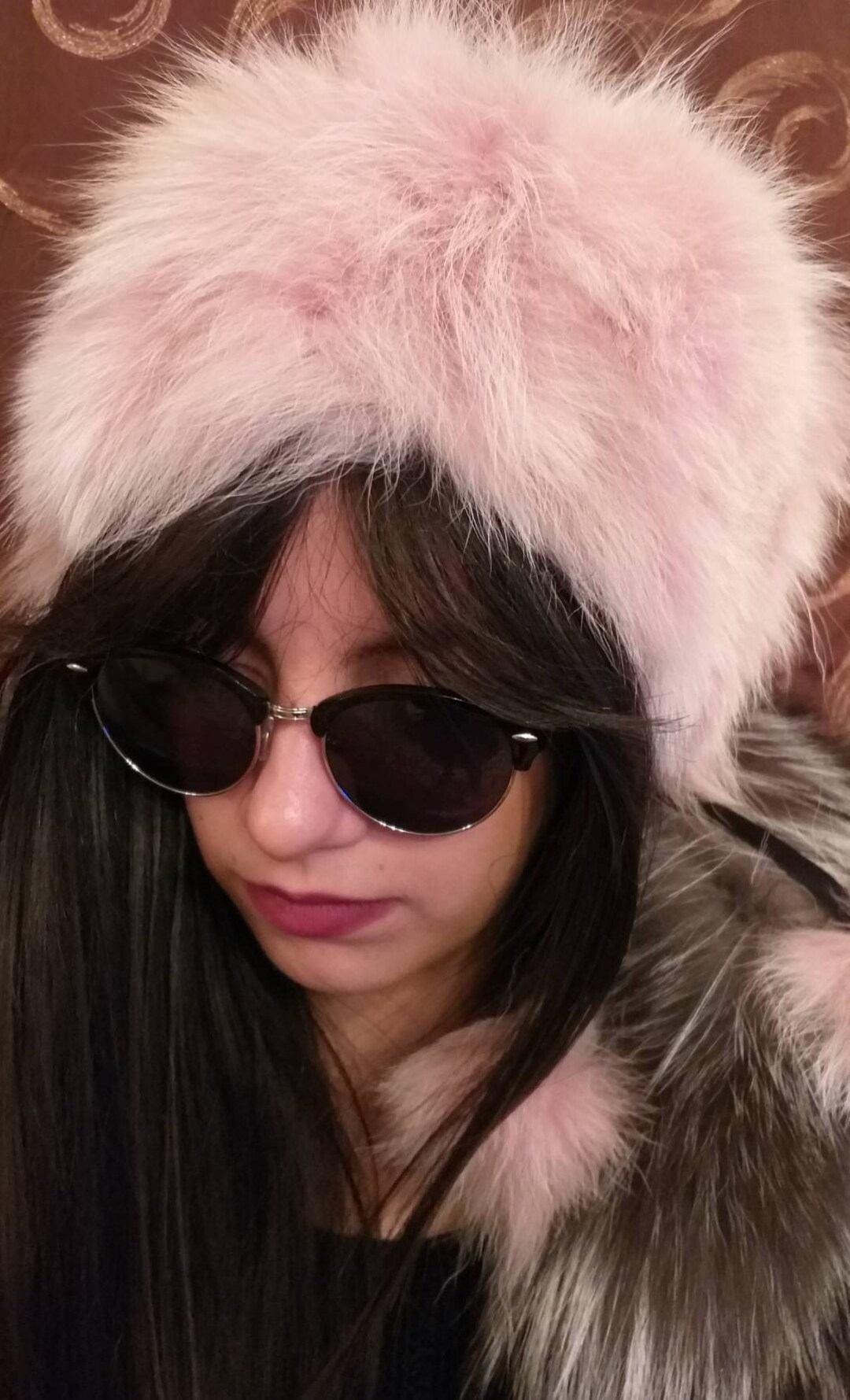Pink Color Fox Fur Hat!brand New Real Natural Genuine Fur 