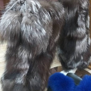 SILVER FOX LEG Warmers!Brand New Real Natural Genuine Fur!