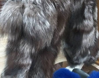 SILVER FOX LEG Warmers!Brand New Real Natural Genuine Fur!