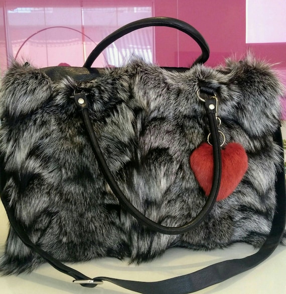 Borsa GRANDE FUCHSIA FOX! Nuova di zecca, vera pelliccia naturale