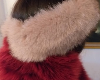 FOX fur Headband!Brand New Real Natural Genuine Fur!