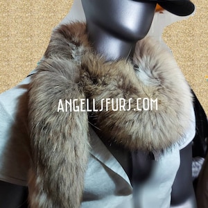 FINN RACCOON SCARF!Brand New Real Natural Genuine Fur!