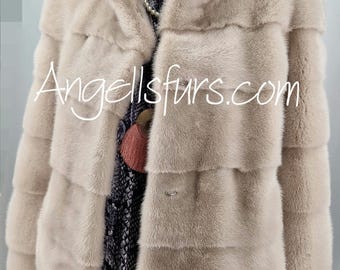 NUDE MINK FULLPELT Fur jacket!Brand New Real Natural Genuine Fur!