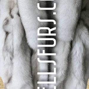 MEN'S LONG BLUE Fox Coat with Long Collar!Brand New Real Natural Genuine Fur!